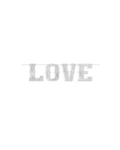 Valentines Love Streamer - Silver