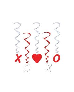 Valentines X's & O's Whirls - Red/White