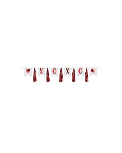 Valentines XOXO Tassel Streamer - Red