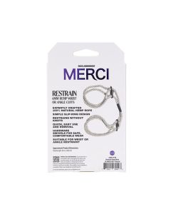 Merci Hogtie Bind & Tie Wrist or Ankle  Cuffs - 6 mm Hemp Natural