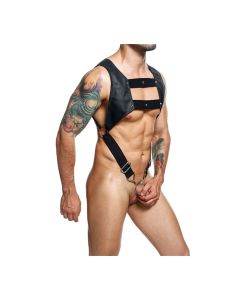 Dngeon Croptop Harness Cockring Black O/S