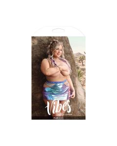 Vibes Plur Skater Skirt Iridescent QN