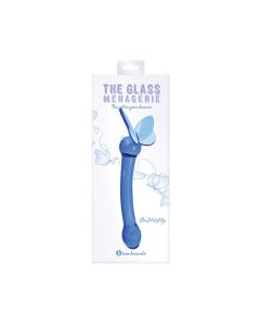 Glass Menagerie Butterfly Glass G Spot Dildo - Dark Blue