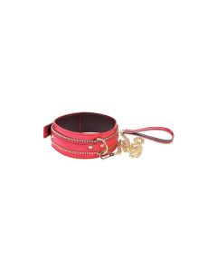 Nobu Fetish Choker & Leash Set - Red/Gold