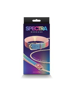 Spectra Bondage Collar & Leash - Rainbow