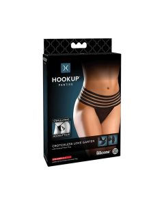 Hookup Panties Crotchless Love Garter Black S-L