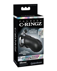 Fantasy C-Ringz Extreme Silicone Cock Blocker - Black