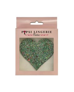 Glow In the Dark Glitter Heart Pasties - O/S