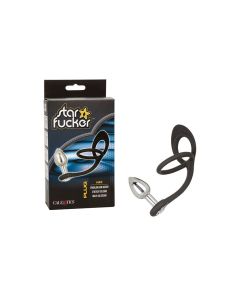 Star Fucker Mini Gem Plug w/Silicone Enhancer - Black