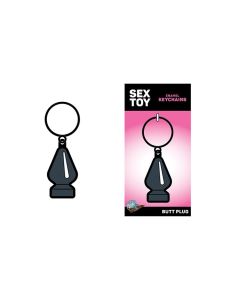 Wood Rocket Sex Toy Butt Plug Keychain - Black