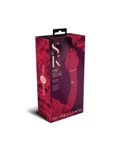 Secret Kisses Rosegasm Lingo Dual Ended Rose Bud w/Clitoral Flickering & Internal Massage - Red