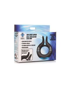 Trinity Men 10X Cock Viper Dual Stimulation Silicone Cock Ring - Black
