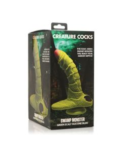 Creature Cocks Swamp Monster Scaly Silicone Dildo - Green